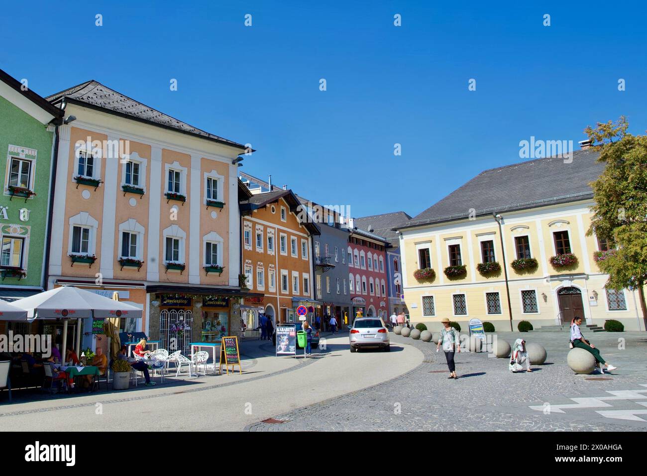 Marktplatz, Mondsee, Austria. Stock Photo