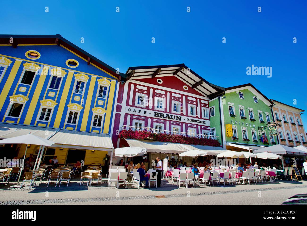 Marktplatz, Mondsee, Austria. Stock Photo