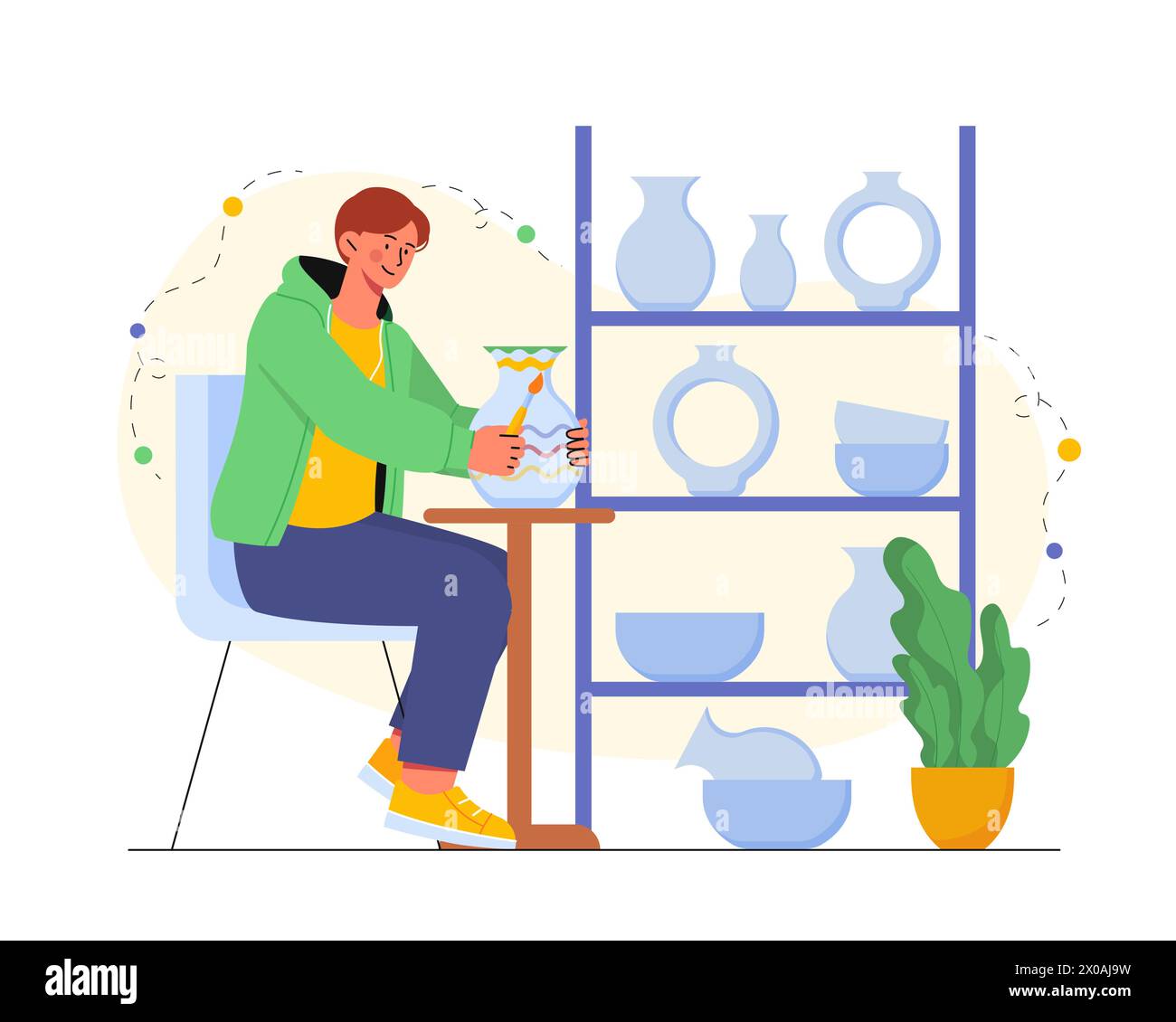Man paint jug vector Stock Vector