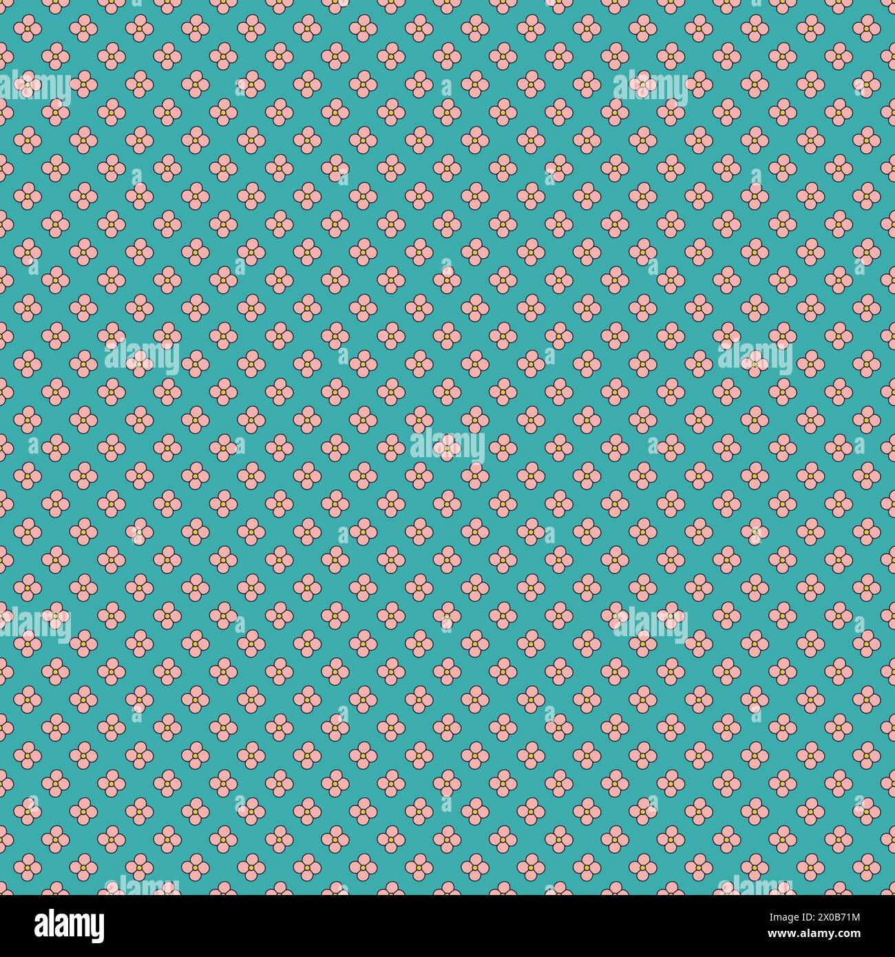 Seamless pattern with small simple doodle flowers Stock Vector