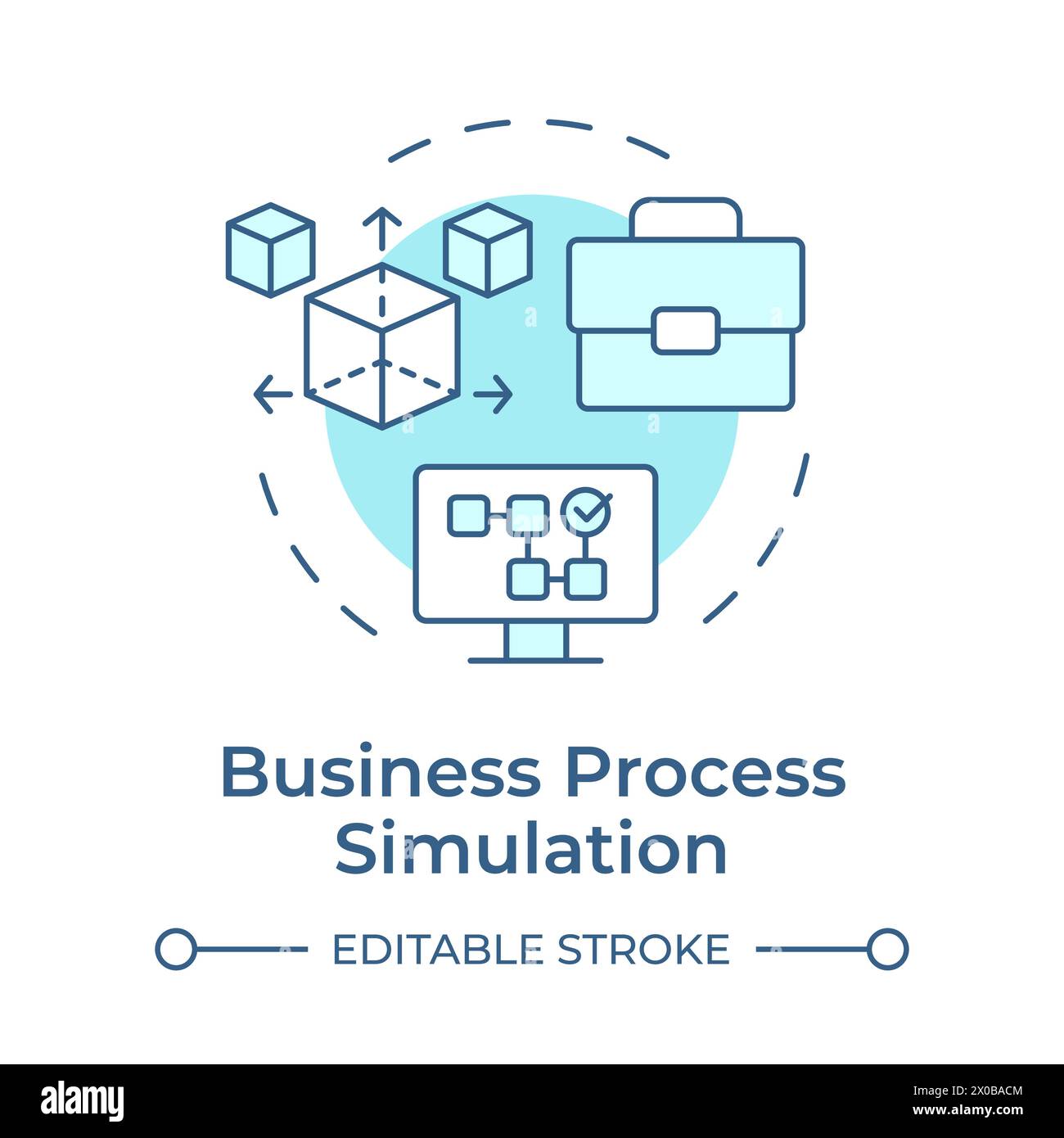 Business process simulation soft blue concept icon Stock Vector Image ...