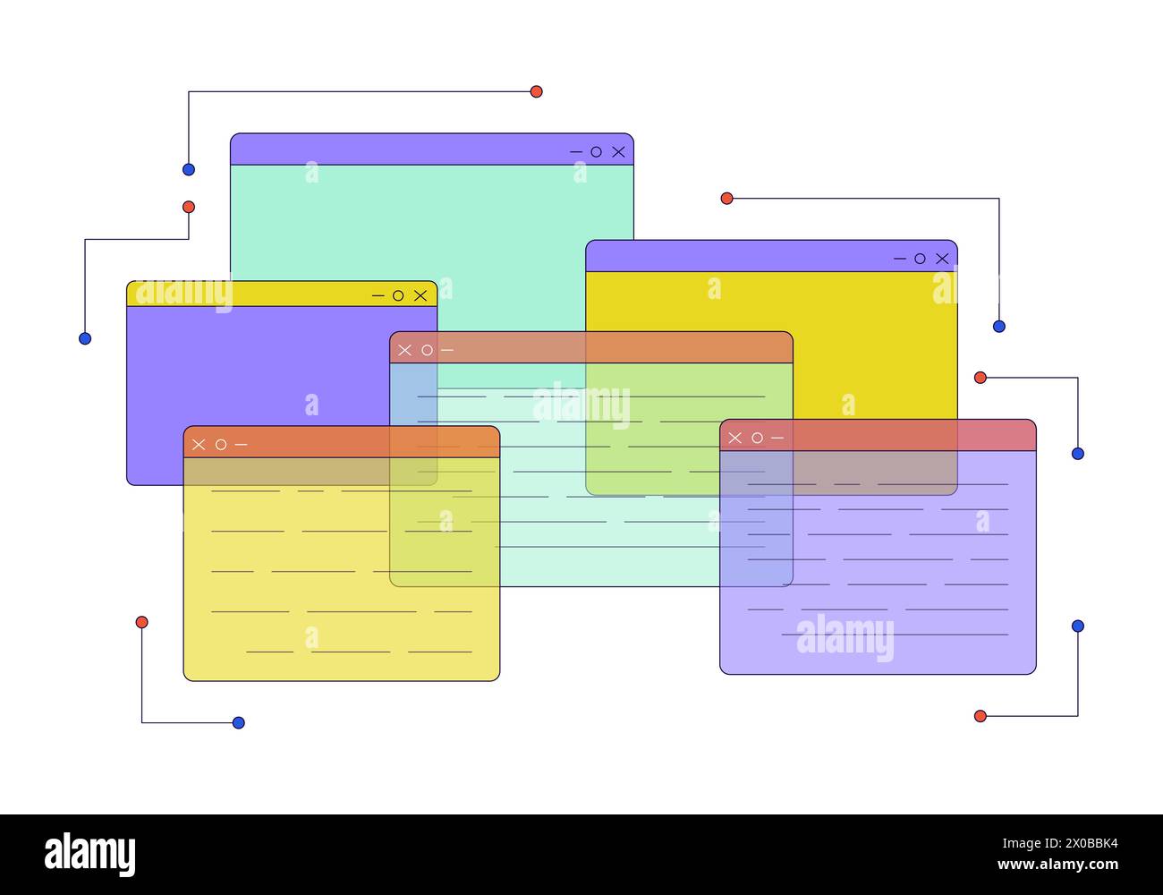 Programming webpages 2D linear cartoon object Stock Vector Image & Art ...