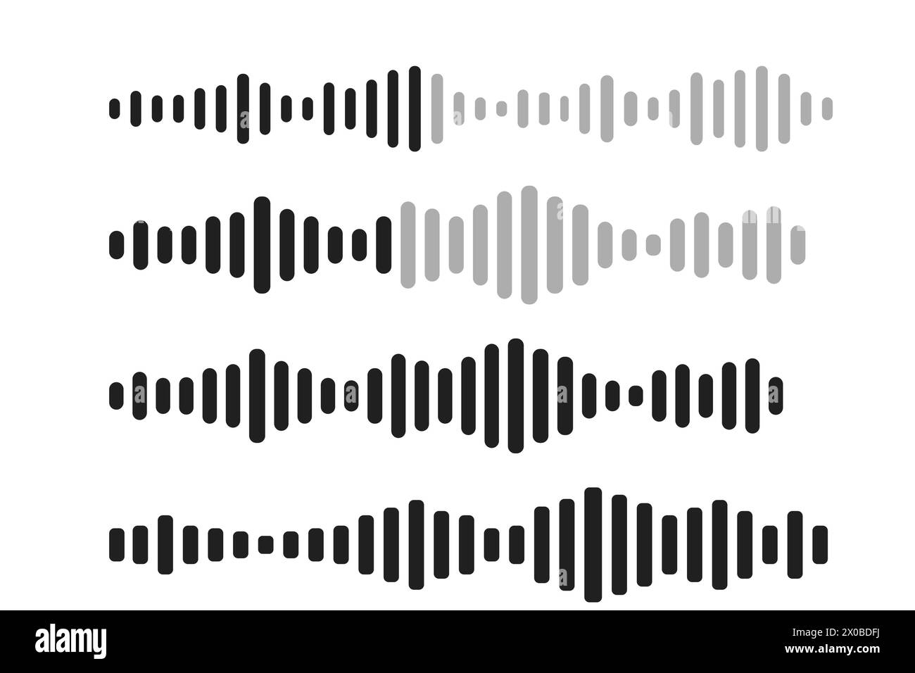 Sound wave decibel audio record simple voice message icon isolated on ...