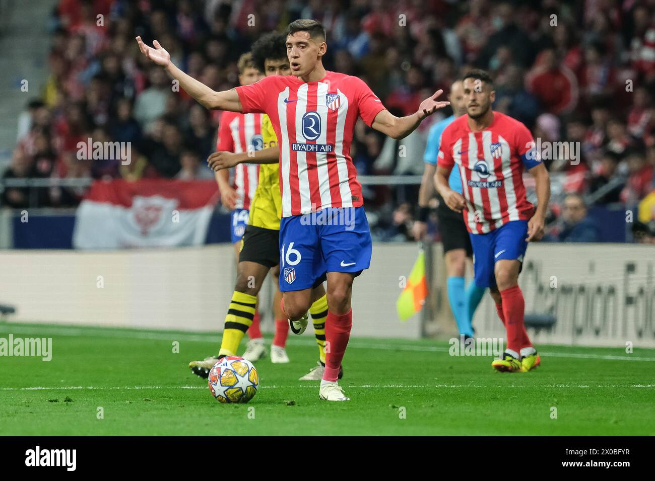 Koke  of Atletico de Madrid during the UEFA Champions League,  between At Madrid and Borussia Dortmund in Metropolitano Stadium on April 10, 2024 in M Stock Photo