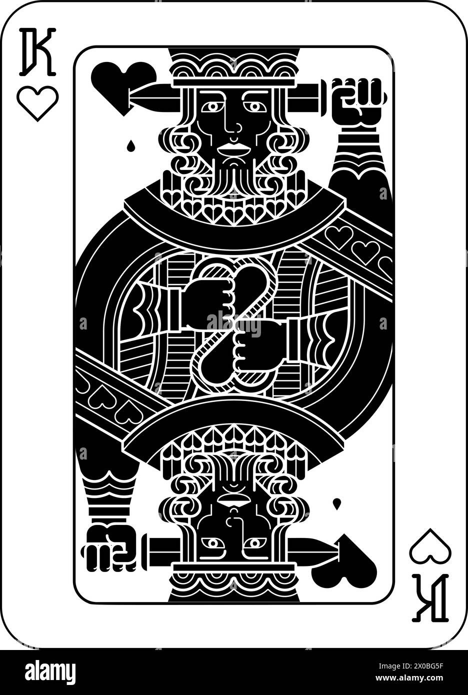 Playing Cards Deck Pack King Of Hearts Card Design Stock Vector Image ...