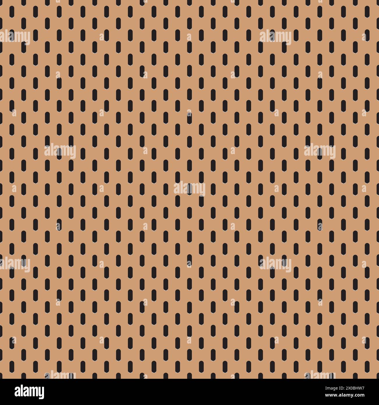 Peg board perforated texture background material with oval holes seamless pattern board vector illustration. Stock Vector