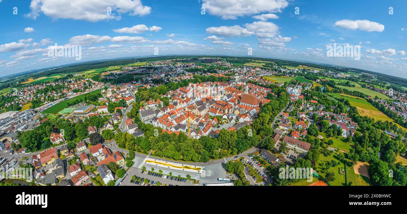 View of the asparagus town of Schrobenhausen in Upper Bavaria on a sunny summer's day Stock Photo