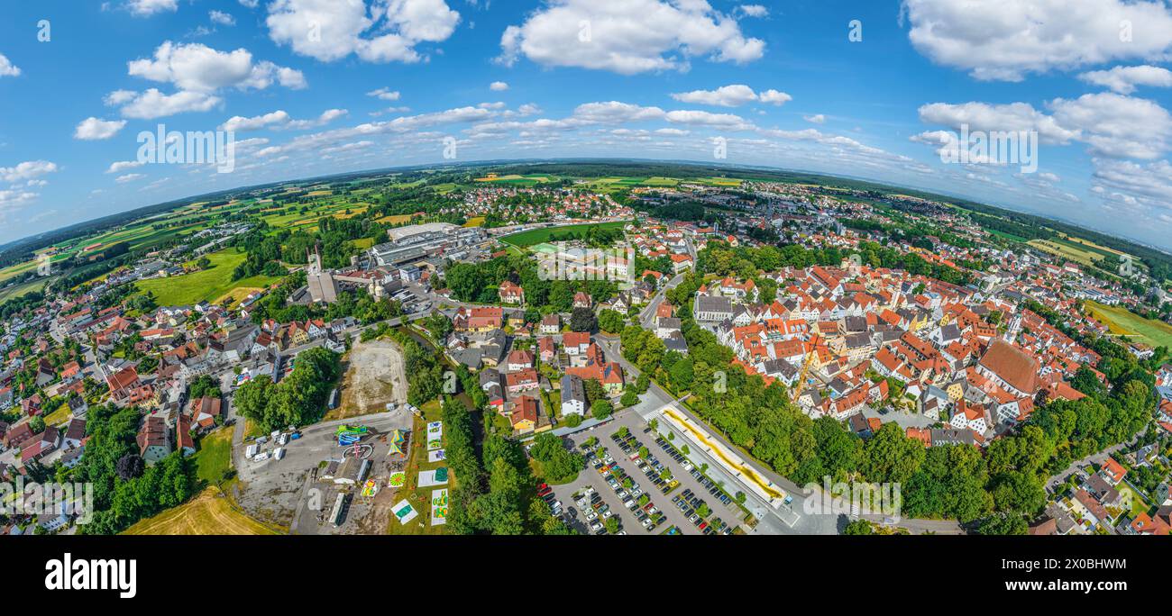 View of the asparagus town of Schrobenhausen in Upper Bavaria on a sunny summer's day Stock Photo