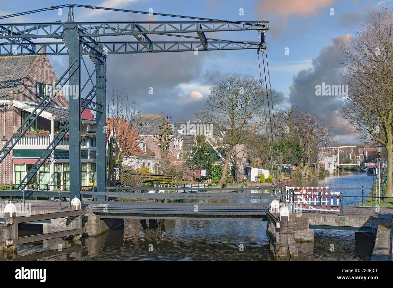 traditional drawbridge in Edam Volendam,Noord-Holland Province,Netherlands Stock Photo