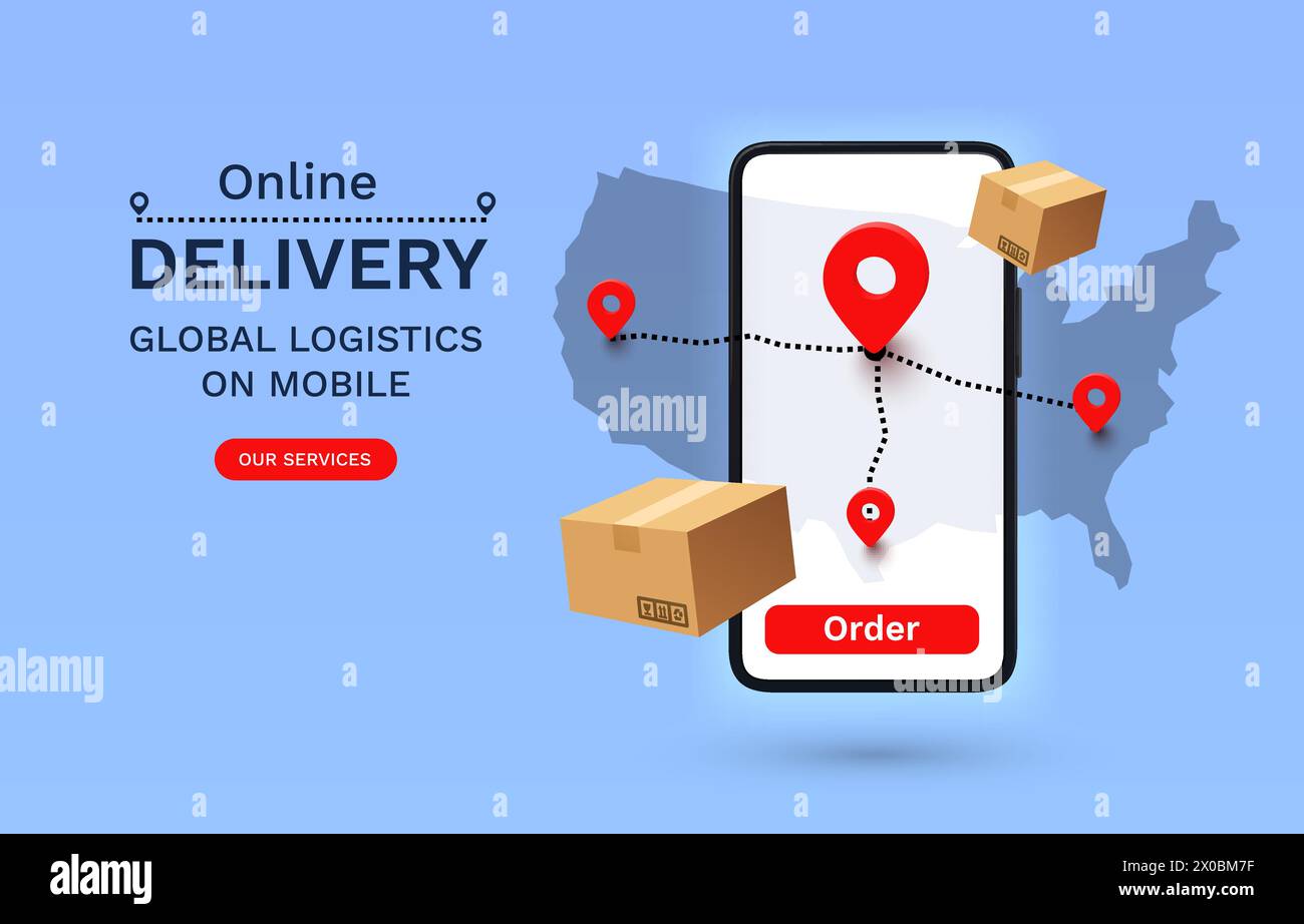 Online Delivery global logistics on mobile, delivery within the USA ...