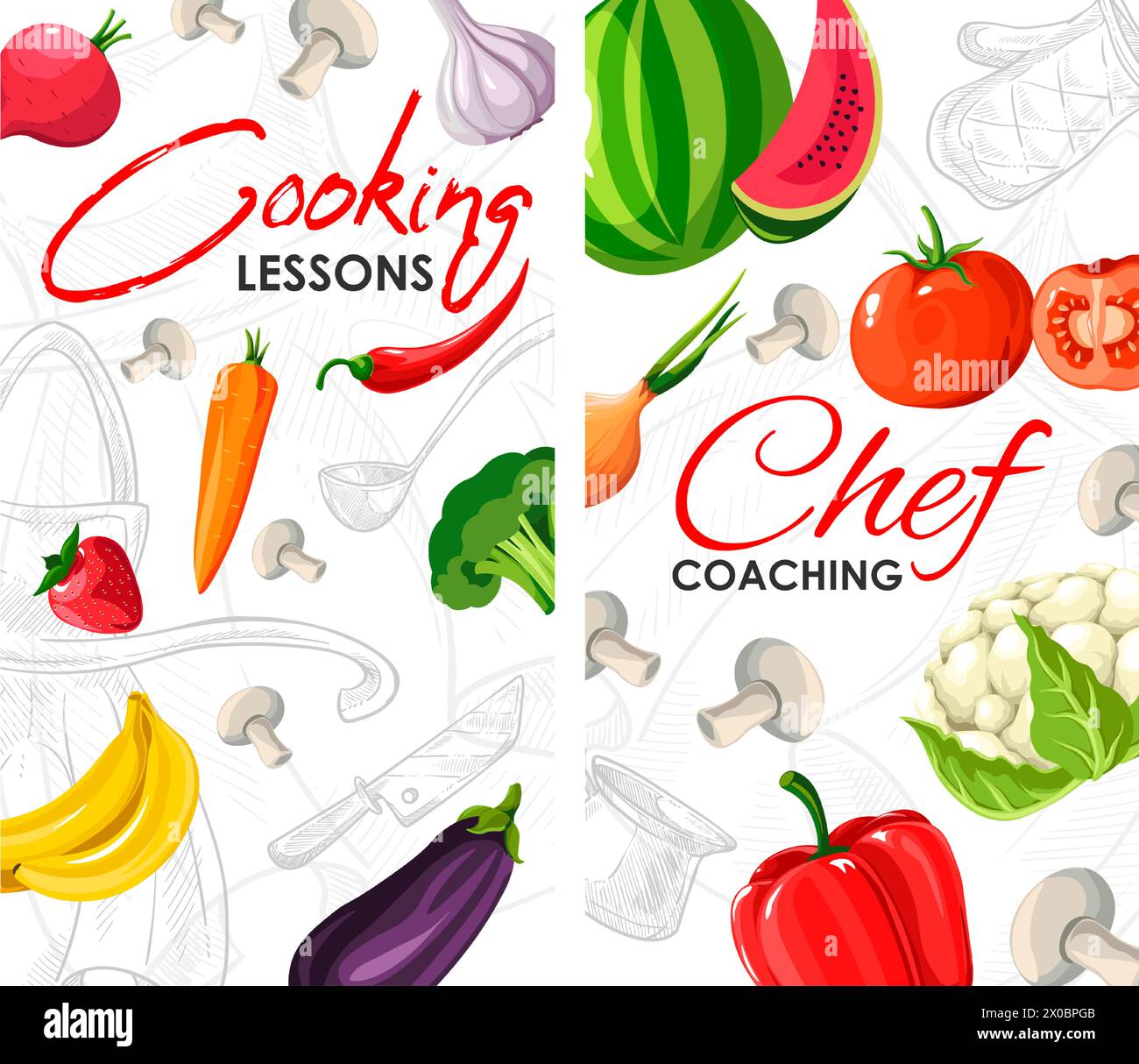 Cooking lessons and chef coaching, learning recipe Stock Vector Image ...