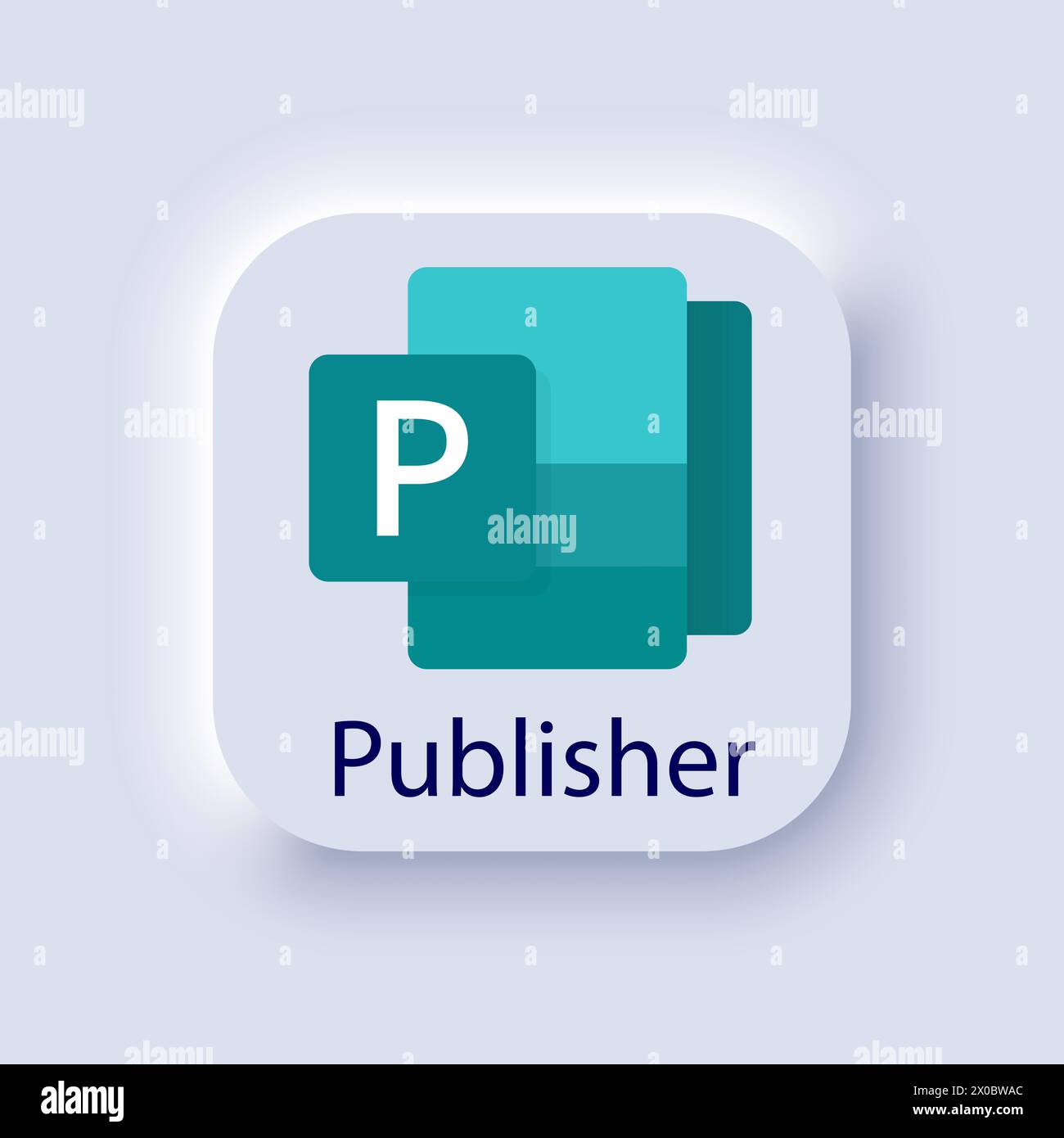 Microsoft Publisher logo. Desktop publishing system. Microsoft Office 365 logotype. Microsoft Corporation. Software. Editorial. Stock Vector