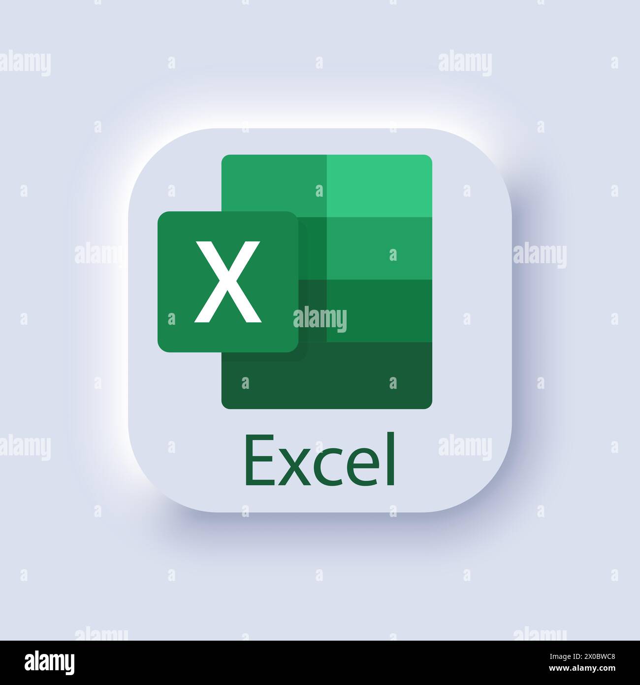 Microsoft Excel logo. Spreadsheet program. Microsoft Office 365 logotype. Microsoft Corporation. Software. Editorial. Stock Vector