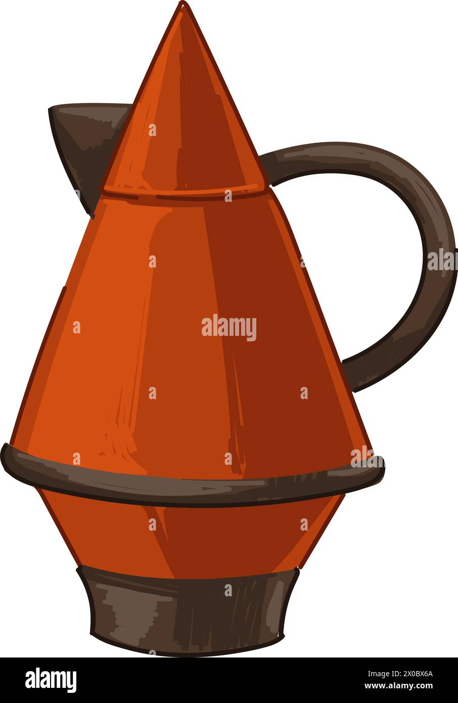 Retro teapot with handle and cap, kitchenware icon Stock Vector