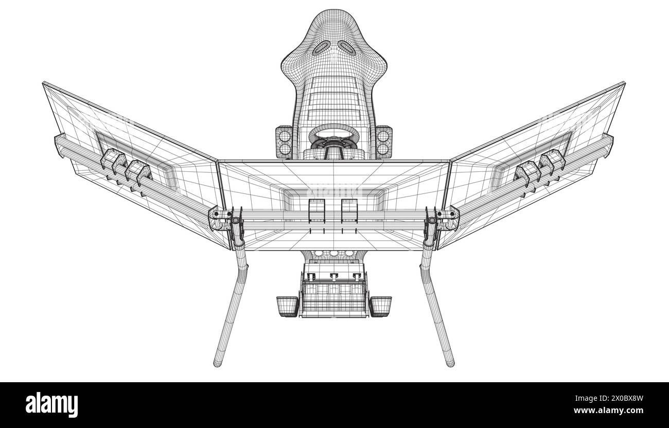 Electronic wheel technology for computer game, vector illustration