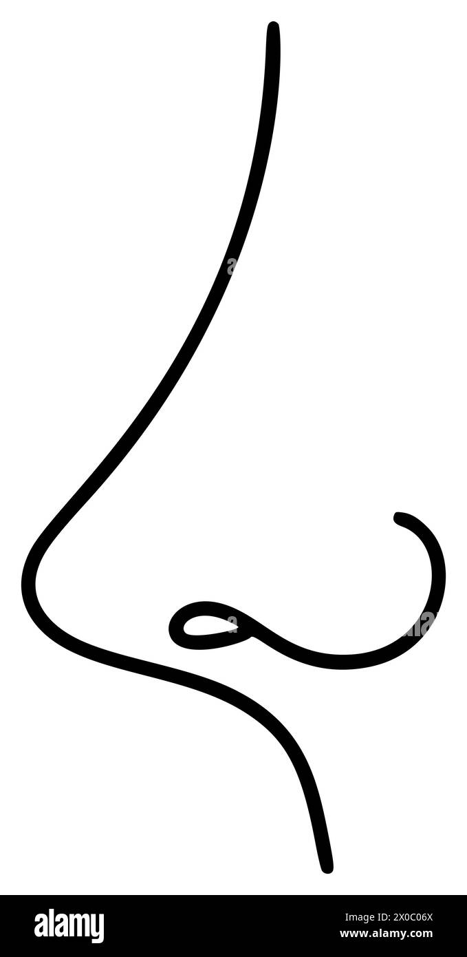 Human nose in profile line simple minimalist icon. Element for design ...