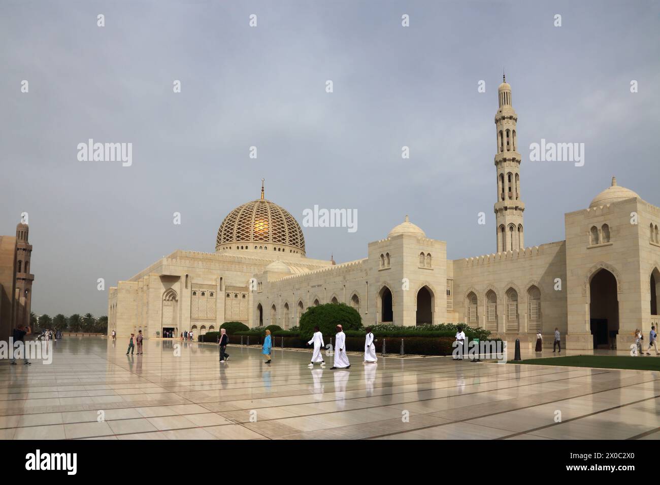 Sultan Qaboos Grand Mosque Exterior Muscat Oman Stock Photo