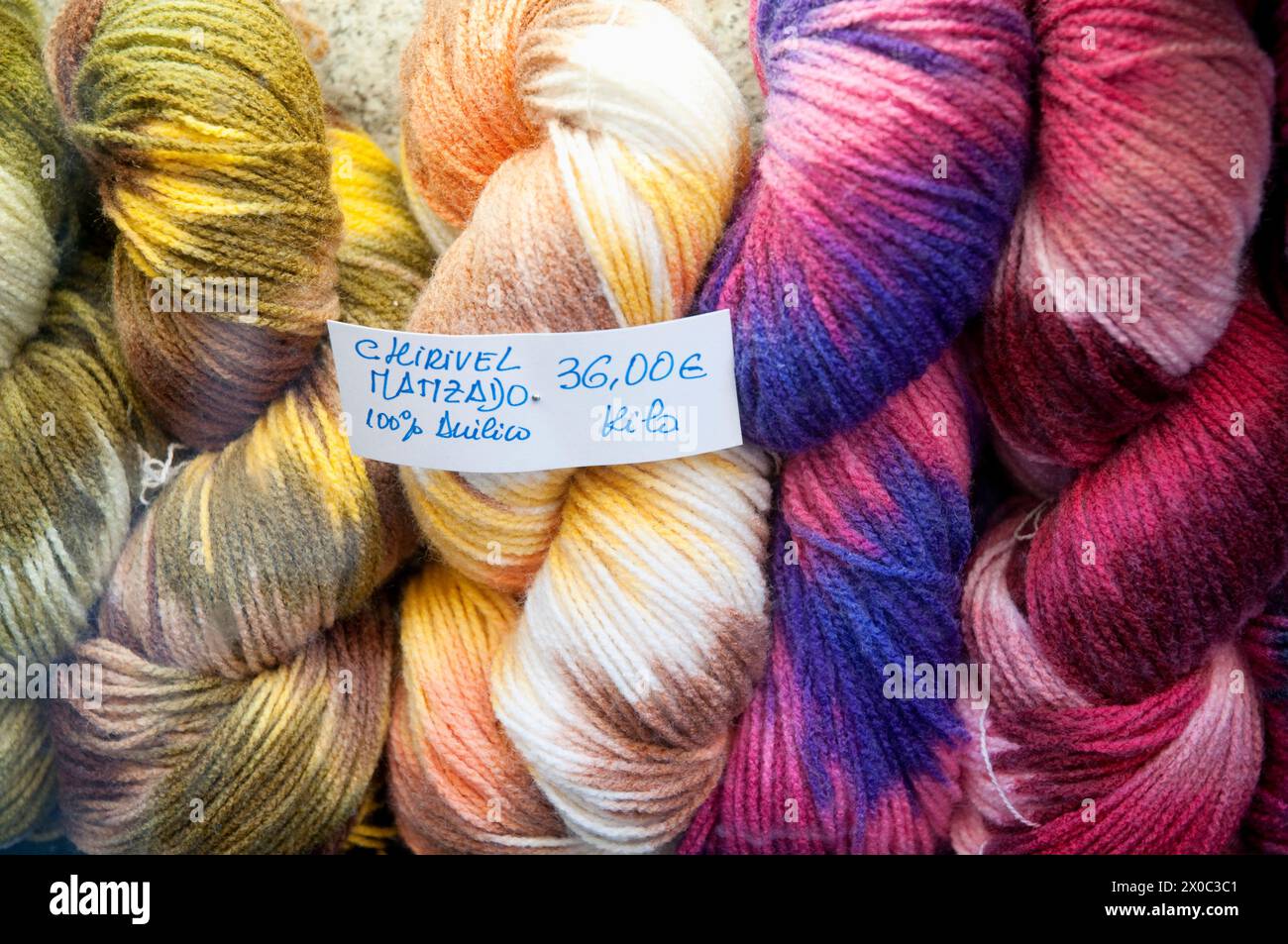 Wool hanks Stock Photo