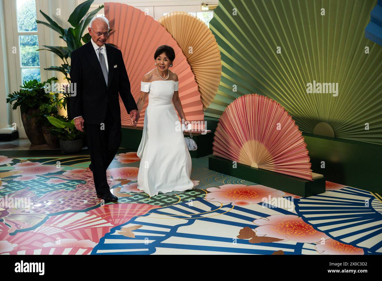 United States Representative Doris Matsui (Democrat of California) & Mr. Roger Sant arrive for the State Dinner hosted by United States President Joe Biden and first lady Dr. Jill Biden honoring Prime Minister Kishida Fumio and Mrs Yuko Kishida of Japan in the Booksellers area of the White House in Washington, DC on Wednesday, April 10, 2024.Credit: Tierney L. Cross/CNP /MediaPunch Stock Photo