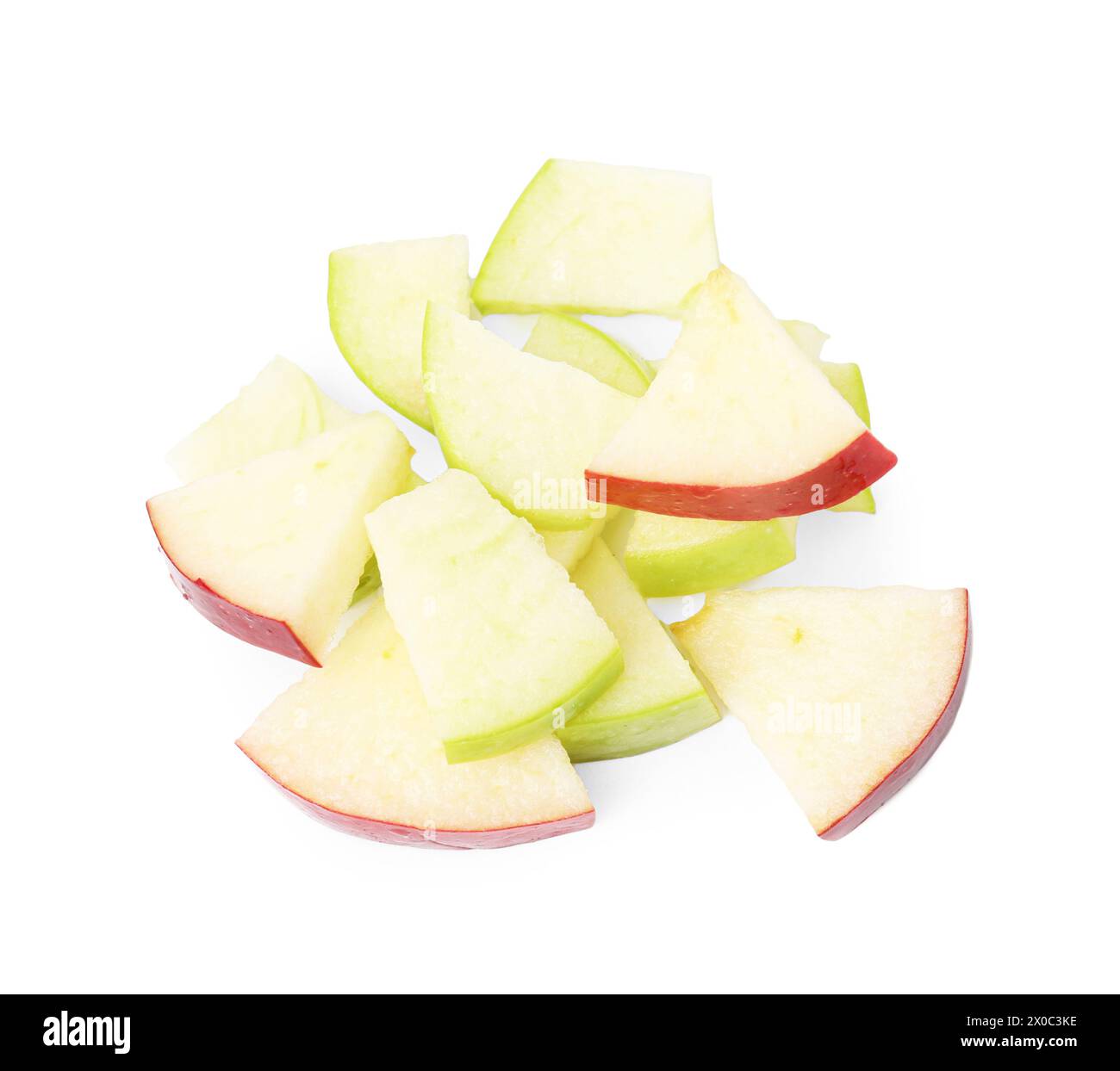 Apple slices isolated top view hi-res stock photography and images - Alamy