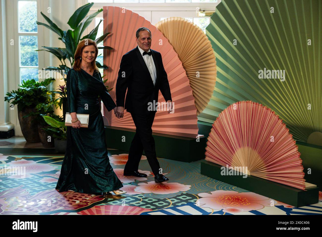 Ms. Kelly O'Donnell & Mr. J. David Ake arrive for the State Dinner hosted by United States President Joe Biden and first lady Dr. Jill Biden honoring Prime Minister Kishida Fumio and Mrs Yuko Kishida of Japan in the Booksellers area of the White House in Washington, DC on Wednesday, April 10, 2024.Credit: Tierney L. Cross/CNP /MediaPunch Stock Photo