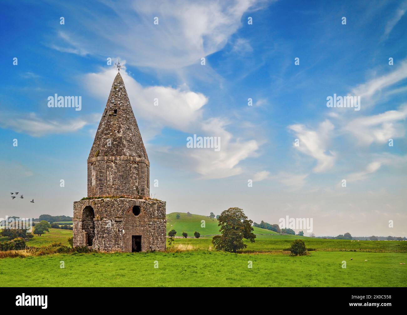 The 18th-century Glasson 'Pigeon House’ folly on the Waterstown House  estate in County Westmeath, Ireland Stock Photo
