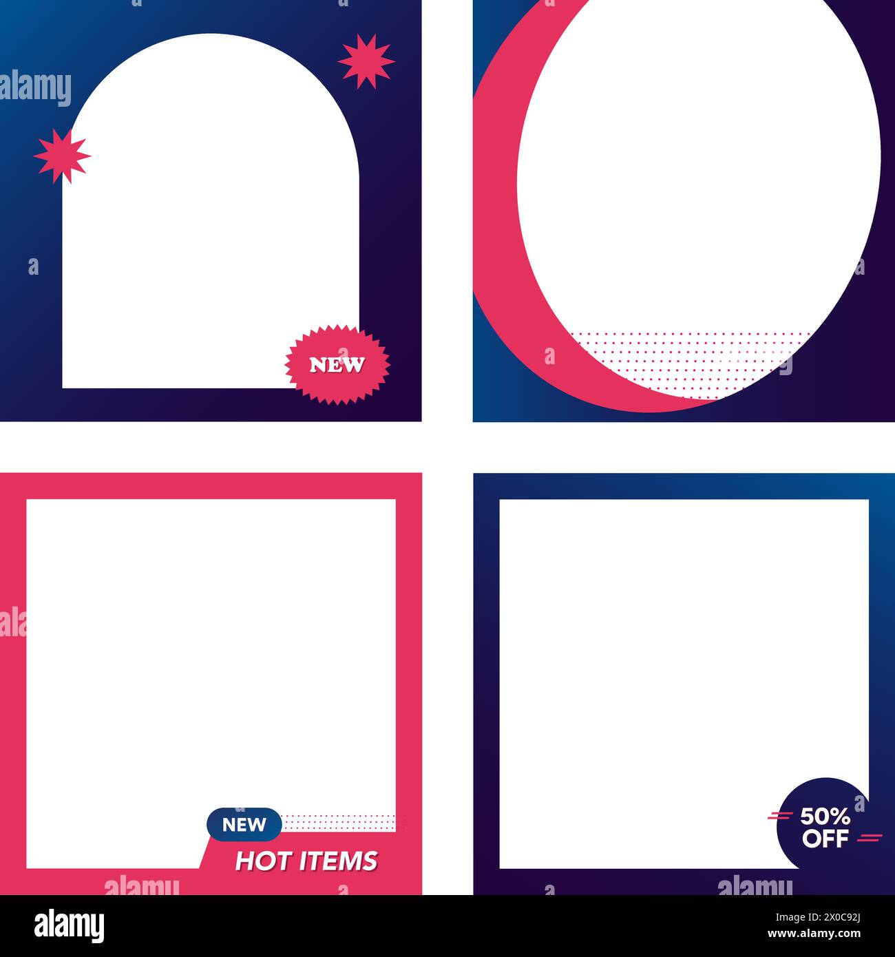 Frame set for promotion, marketing, business, standee, department store, card, print, online shopping, ad template, social media post, poster, banner Stock Vector