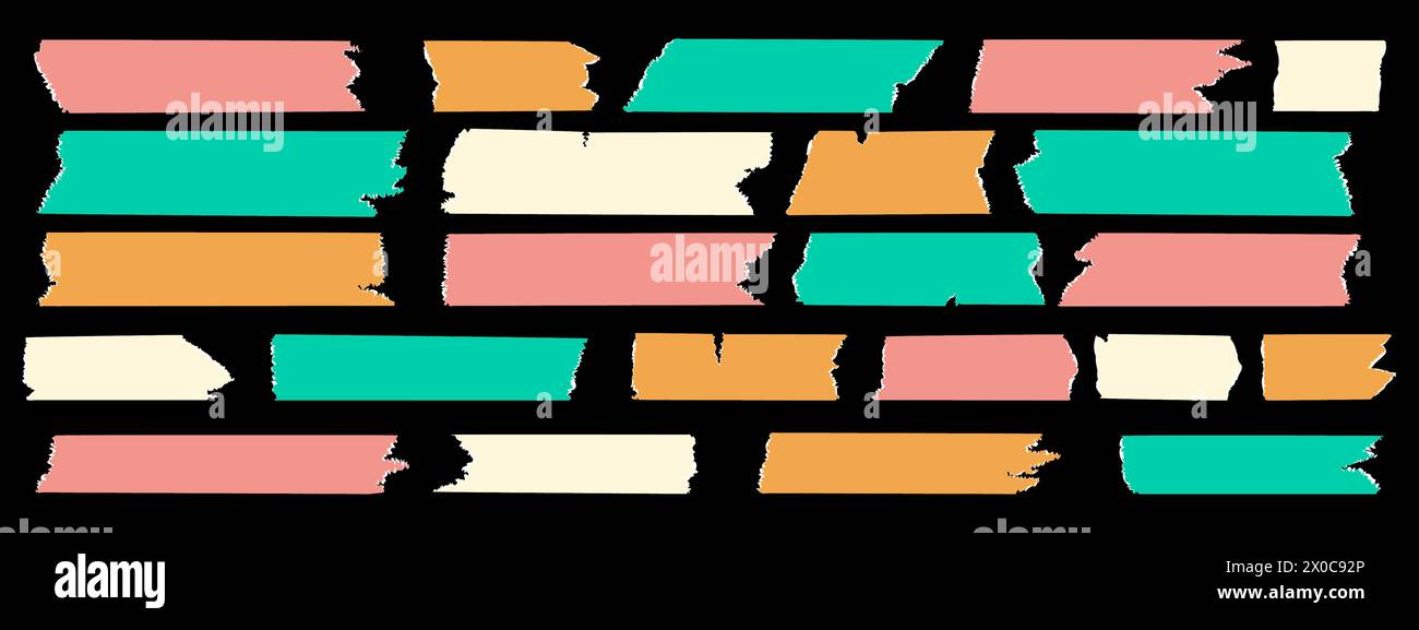 Washi tapes collection. Design elements for decorations, scrapbooking