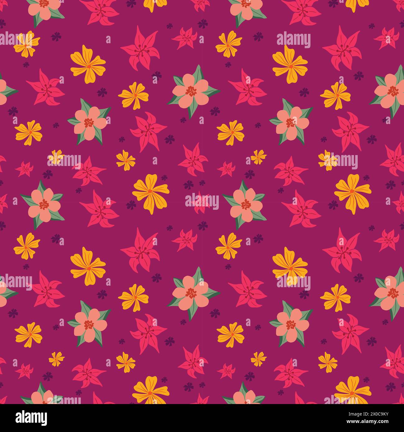 Spring floral seamless pattern design Stock Vector
