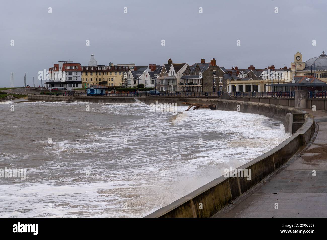 Spring tides at Porthcawl Promenade II Stock Photo