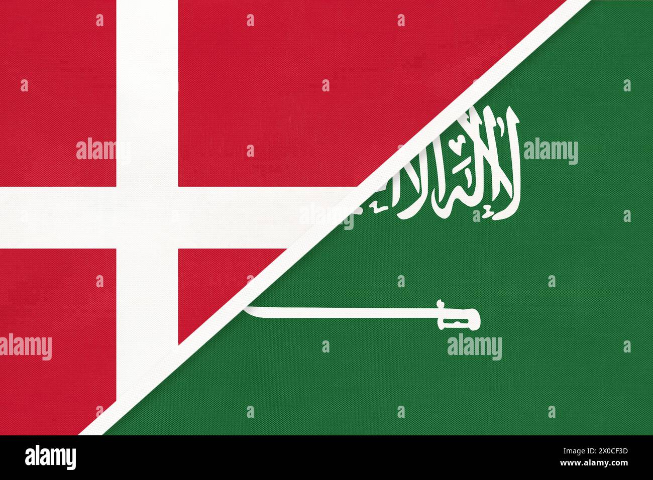 Denmark and Saudi Arabia, symbol of country. Danish vs Arabian national ...