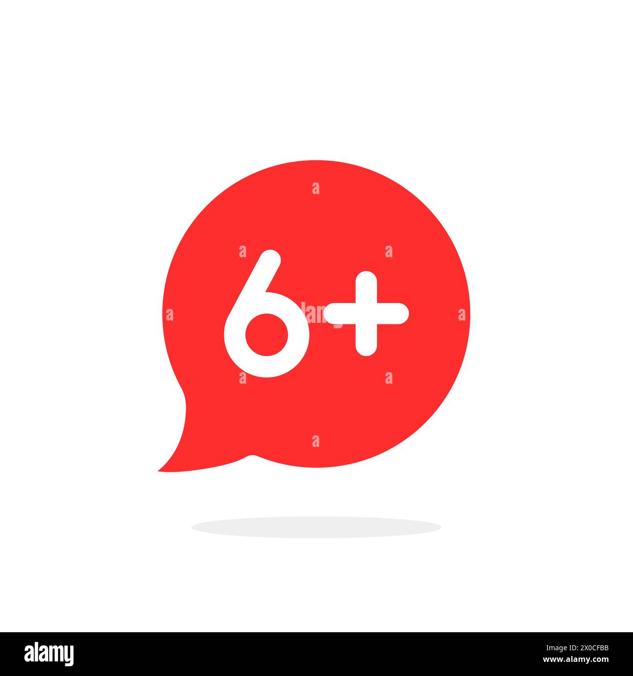 red speech bubble like 6 plus age limit Stock Vector