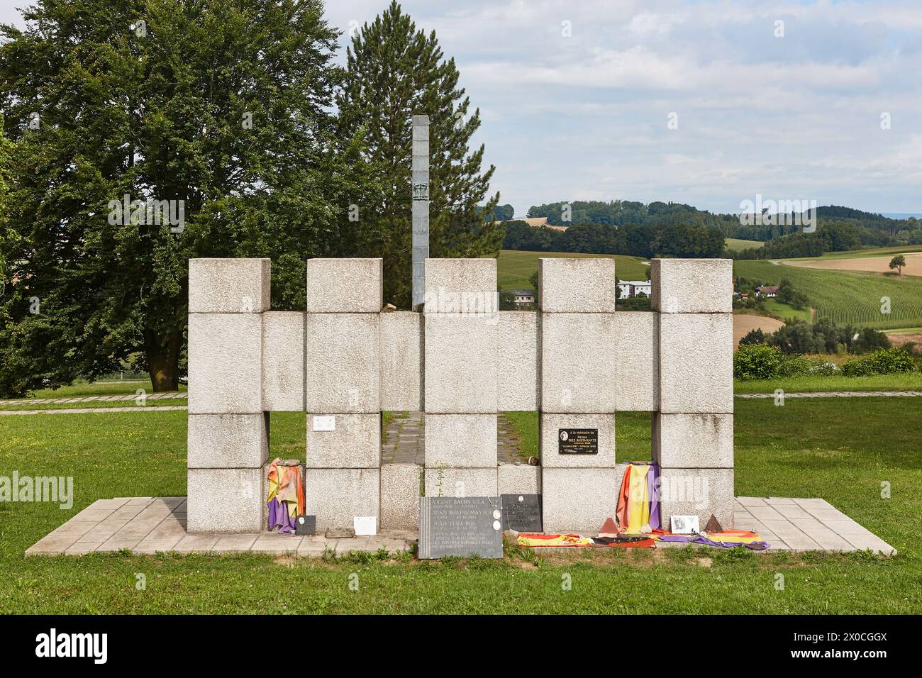 Spanish memorial in Mauthausen concentration camp. War memorial. Austria Stock Photo