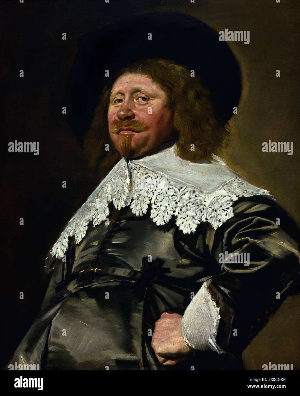 Nicolaes Pietersz Duyst van Voorhout 1637 ( owner of the Zwaanshals brewery on the Spaarne river in Haarlem.      Frans Hals, 1582-1666, Antwerp- Haarlem,  Dutch, The Netherlands, 17th century, Dutch Golden Age  ( He painted lively, sometimes even cheerful, portraits of people from all levels of society,  important people, naughty children and even drunks or people who had been declared crazy. ) Stock Photo