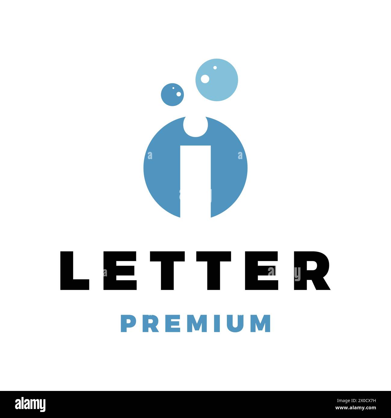 Initial Letter I Water Bubble Icon Vector Logo Template Illustration Design Stock Vector