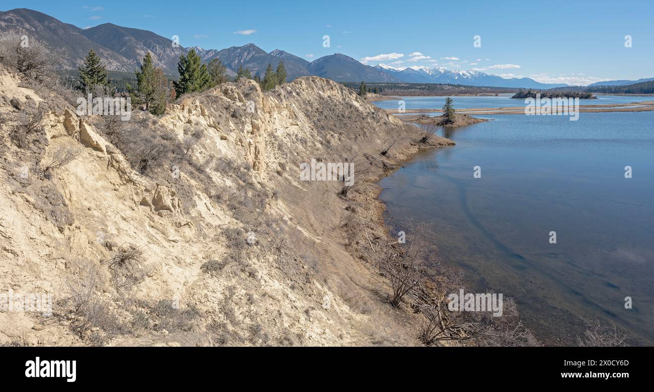 Columbia National Wildlife Area (aka Wilmer Bird Sanctuary) in the Columbia River valley at Wilmer, British Columbia, Canada Stock Photo