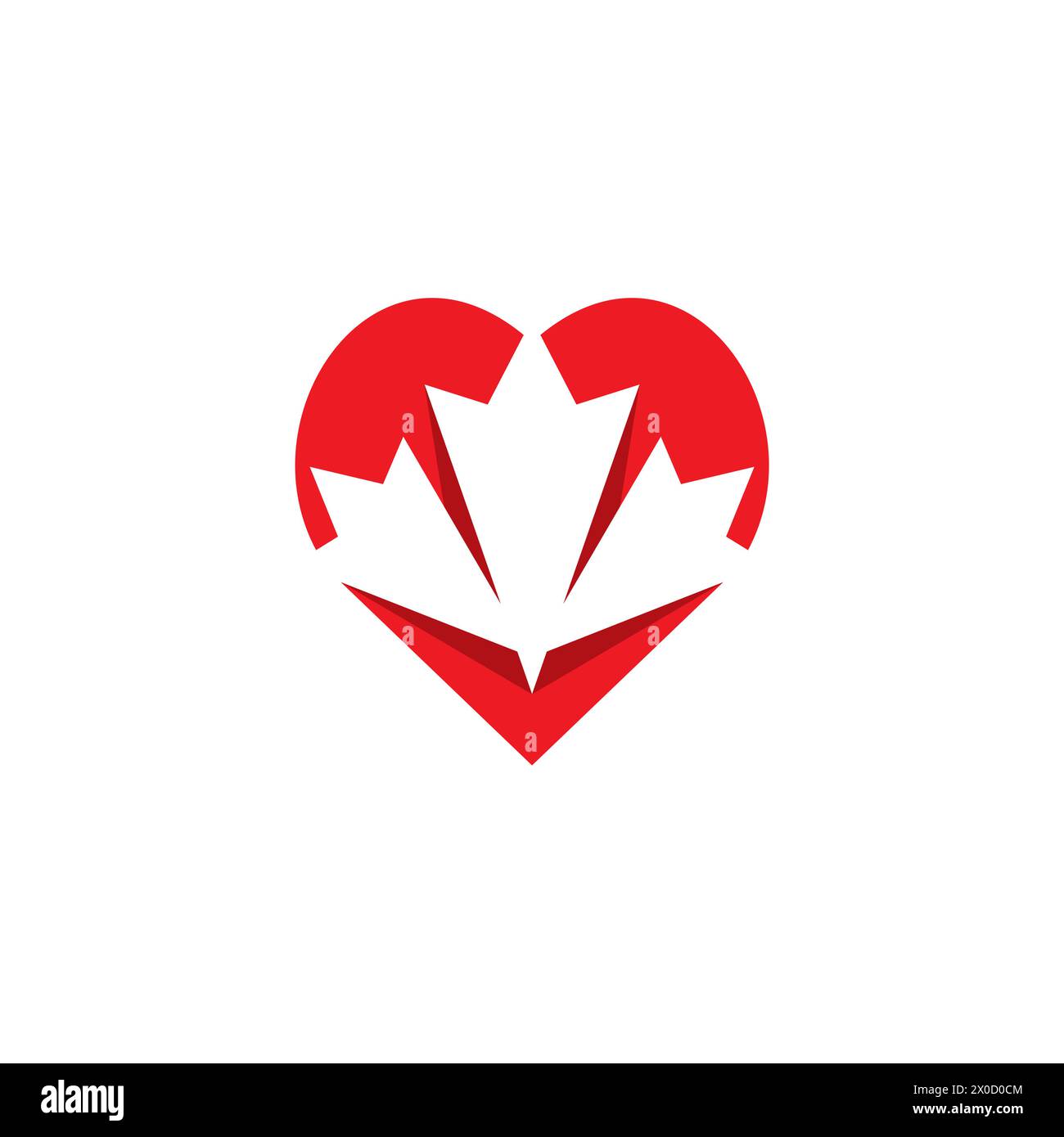 Maple Love Logo, Love Design, Maple Logo Stock Vector