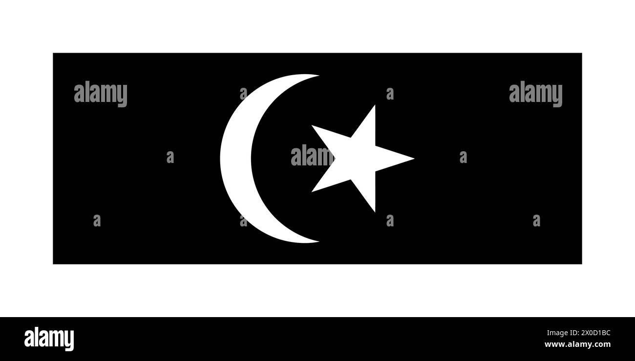 Simple flag of Terengganu Iman is a state of Malaysia Stock Vector