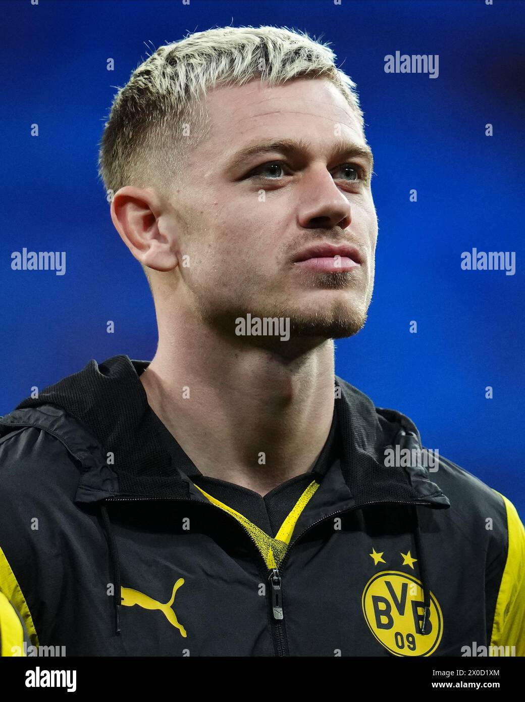 Madrid, Spain. 10th Apr, 2024. Niklas Sule of Borussia DortmundJulian Ryerson of Borussia Dortmund during the UEFA Champions League match, Quarter-finals, first leg, between Atletico de Madrid and Borussia Dortmund played at Civitas Metropolitano Stadium on April 10, 2024 in Madrid Spain. (Photo by Bagu Blanco/PRESSINPHOTO) Credit: PRESSINPHOTO SPORTS AGENCY/Alamy Live News Stock Photo