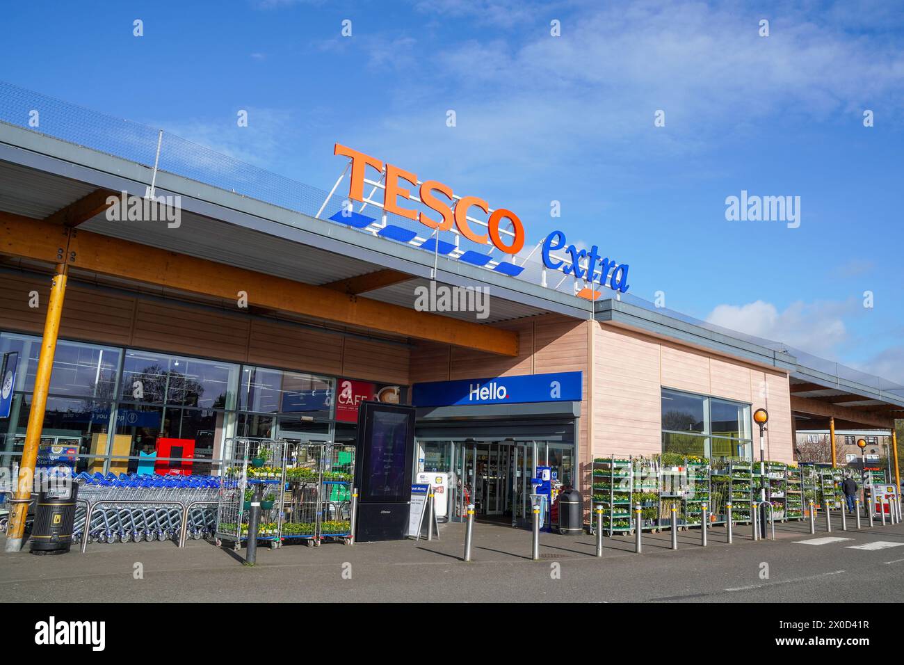 Front entrance to Tesco Extra superstore, Kilmarnock, Ayrshire