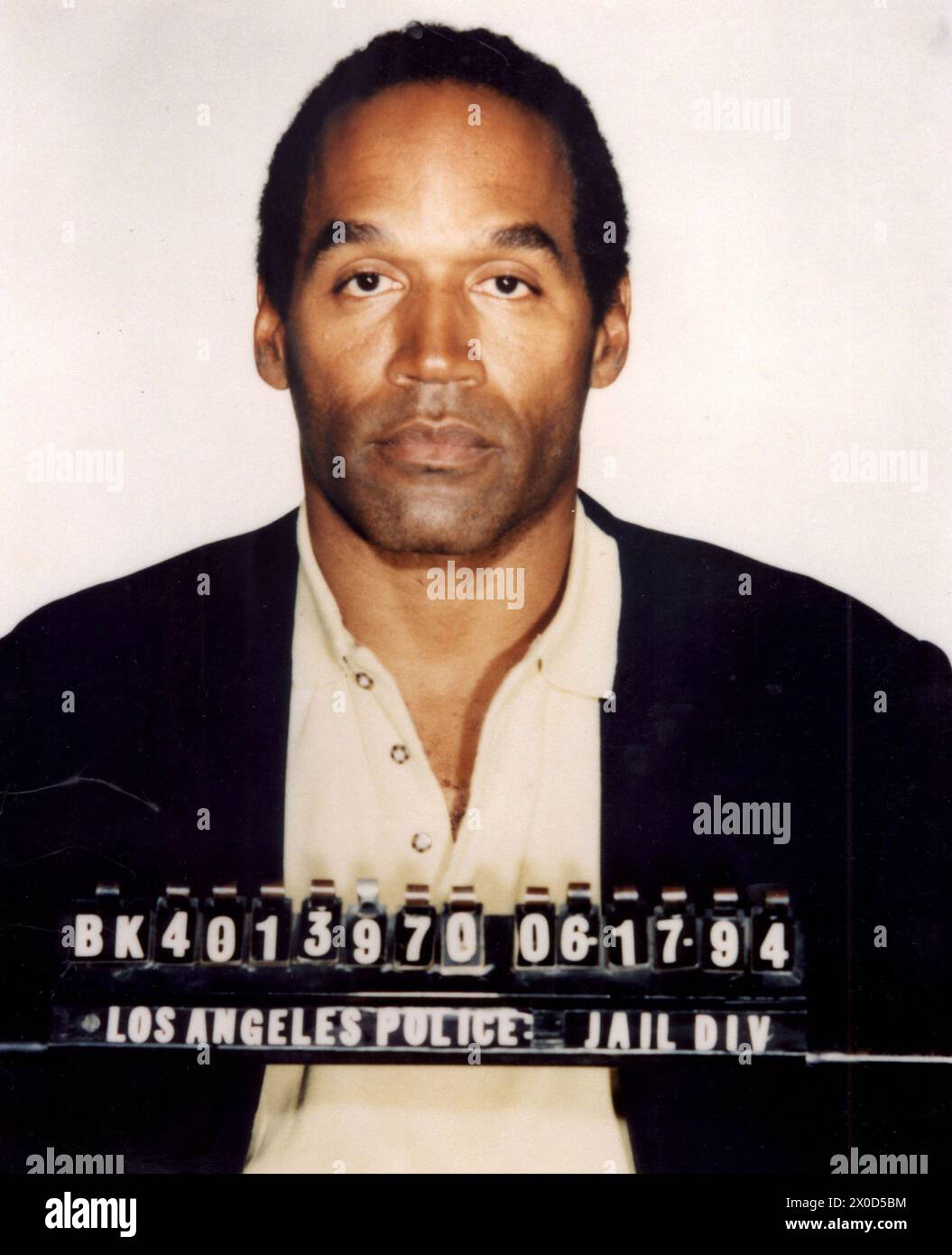 Los Angeles, California, USA. 11th Apr, 2024. OJ SIMPSON's mug shot from Los Angeles in 1994. Simpson turned himself in to Florida Police today, posting a bond on charges of 2nd-degree felony theft & misdemeanor 1st-degree battery stemming from a reported 'road rage' incident in December. (Credit Image: © LAPD/ZUMAPRESS.co Stock Photo