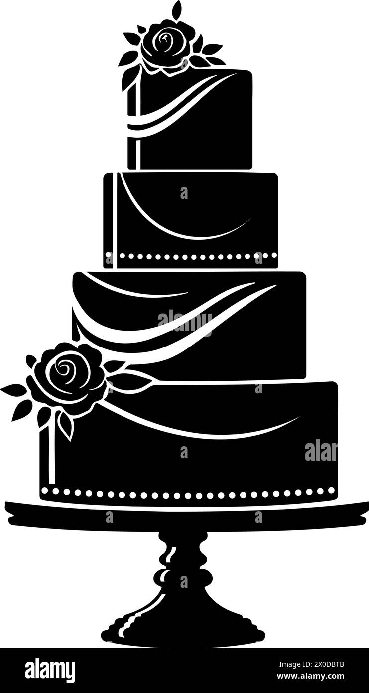 Wedding cake icon symbol silhouette. Vector illustration Stock Vector