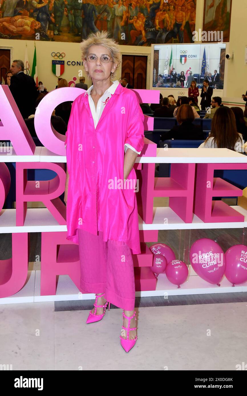 Rome, Italy. 11th Apr, 2024. Rome: Coni Hall of Honor. Race for the cure 2024 presentation. In the photo: Concita De Gregorio Credit: Independent Photo Agency/Alamy Live News Stock Photo