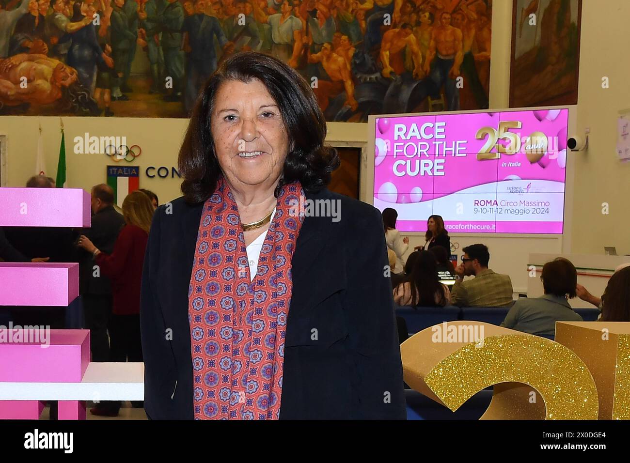 Rome, Italy. 11th Apr, 2024. Rome: Coni Hall of Honour. Race for the cure 2024 presentation. In the photo: Paola Severino Credit: Independent Photo Agency/Alamy Live News Stock Photo
