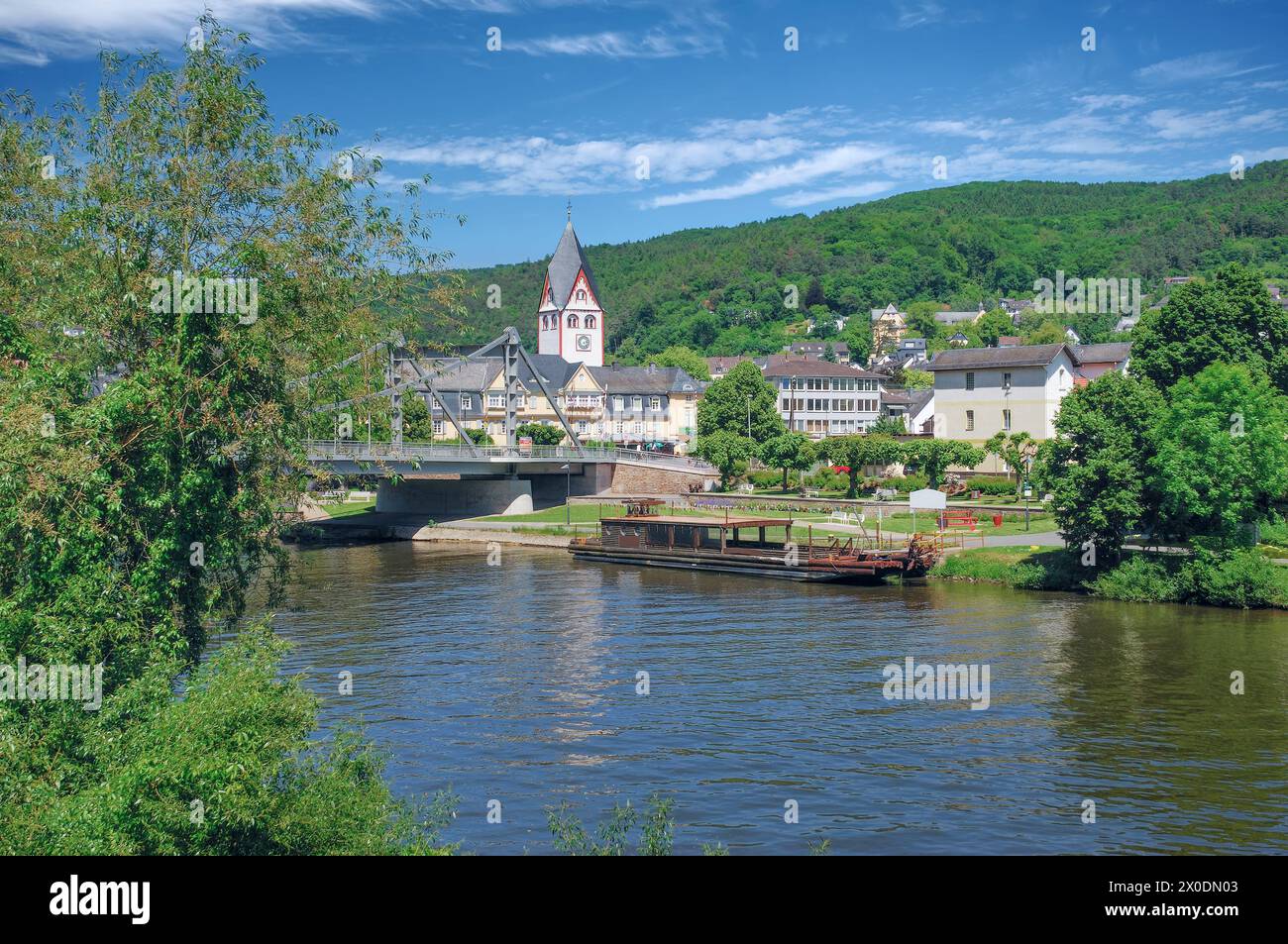 climatic Health Resort of Nassau (Lahn) at Lahn River,Rhineland-Palatinate,Germany Stock Photo
