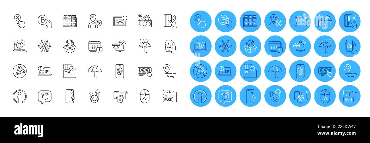 Money tax, Smartphone charging and Notification bubble line icons pack ...