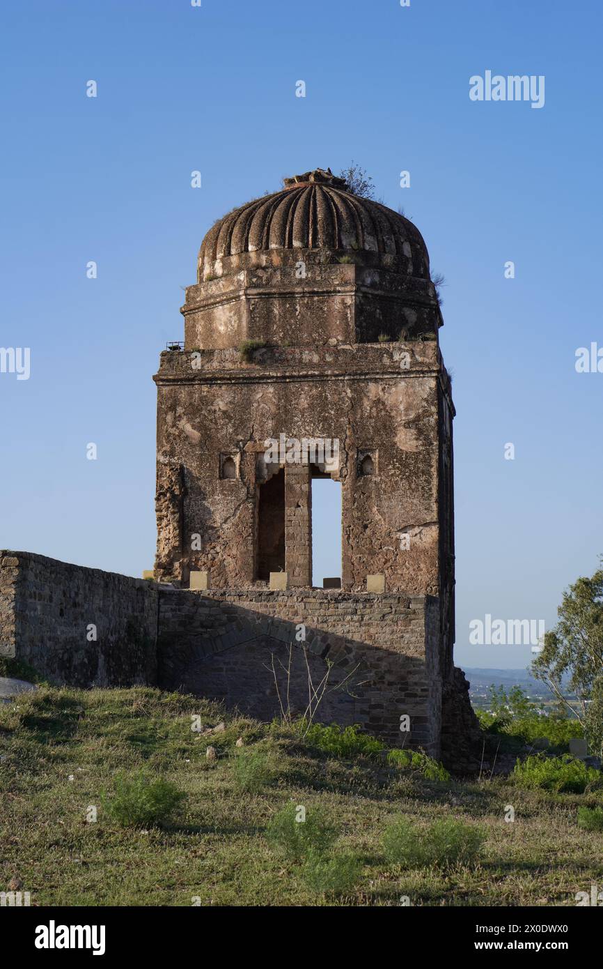 ruins of Rani Mahal, An ancient historical palace in Rohtas fort Jhelum Punjab Pakistan, old monument of Indian heritage and vintage Architecture Stock Photo