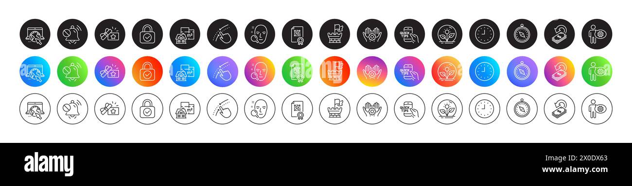 Swipe up, Education and Cashback line icons. For web app, printing ...