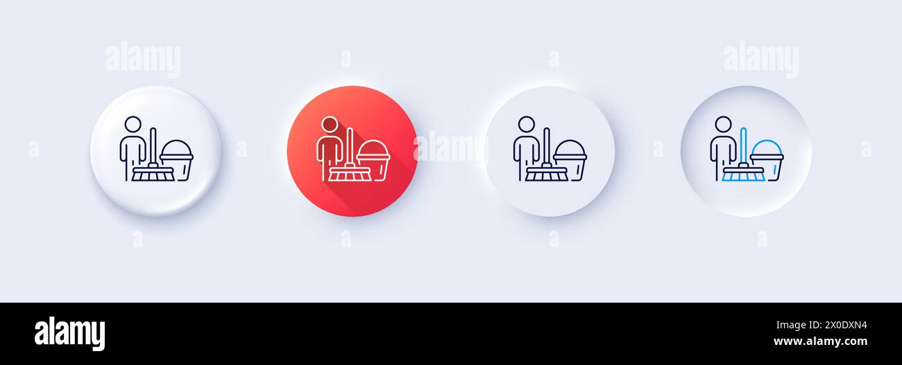 Cleaning line icon. Household service sign. Line icons. Vector Stock Vector