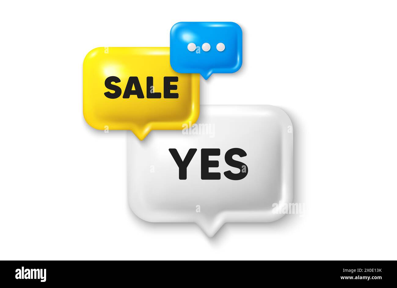 Yes text tag. Approved ok message. Discount speech bubble offer 3d icon. Vector Stock Vector